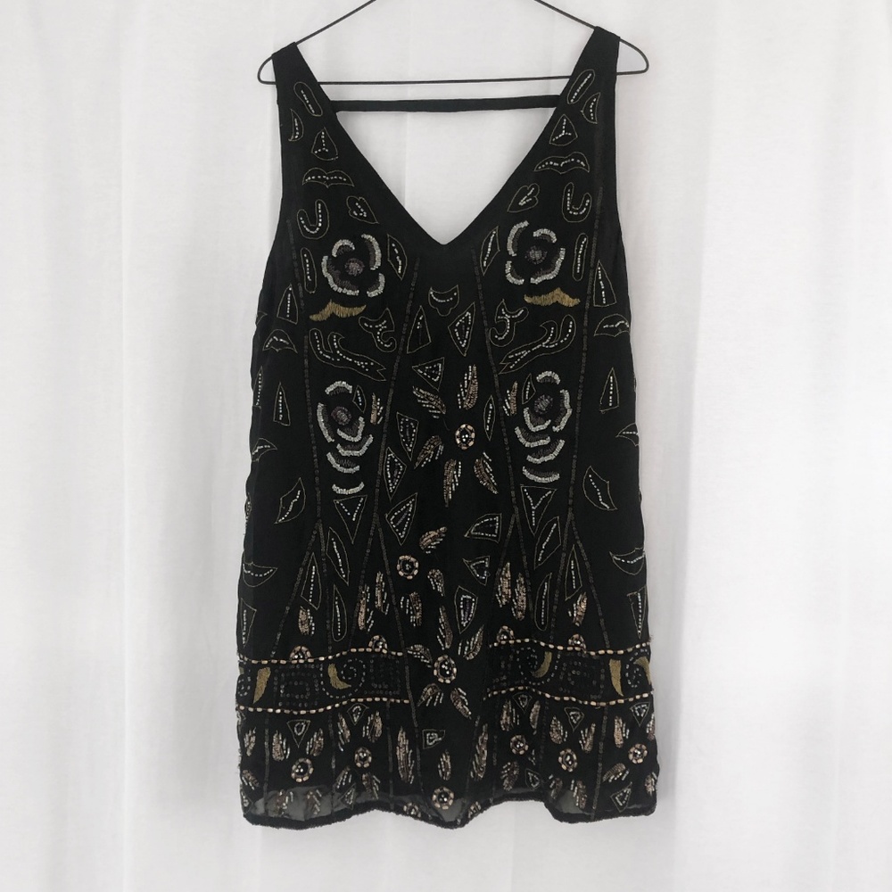 Free People Secret Garden Beaded Shift Dress
